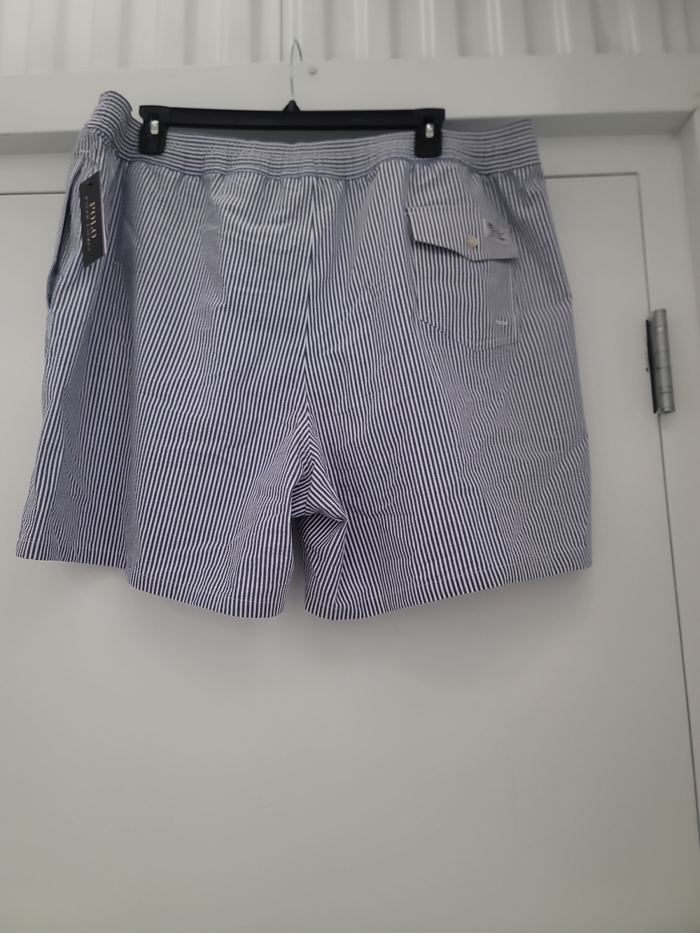 Polo Ralph Lauren Traveller seersucker classic fit swim trunks in cruise blue